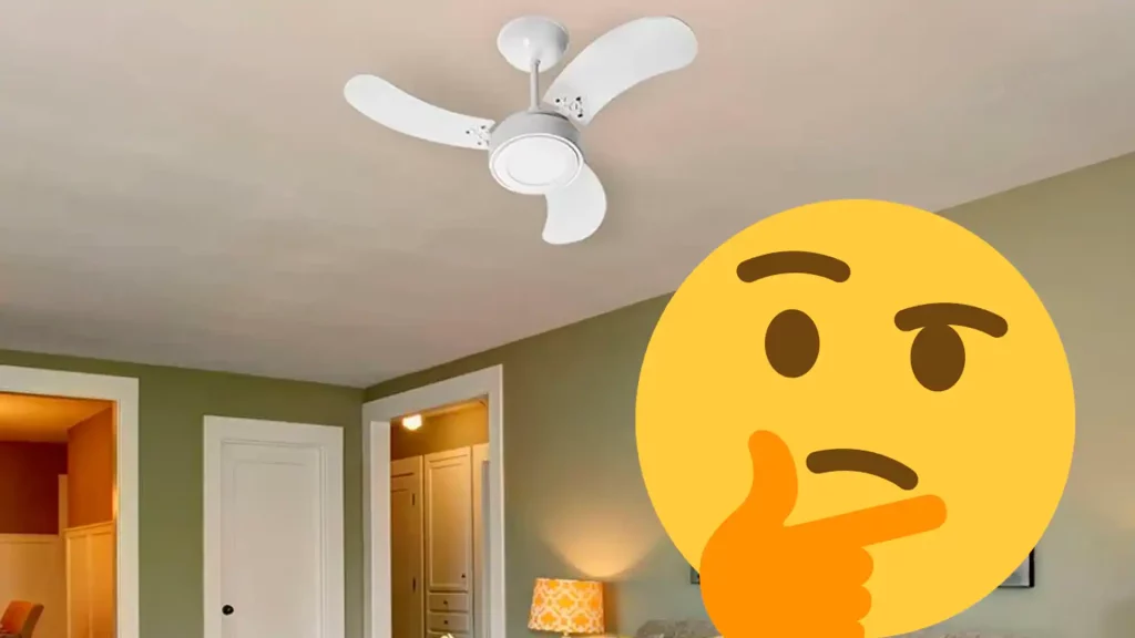 Ventilador de Teto New Led Venti-Delta com um emoji de cara pensativa