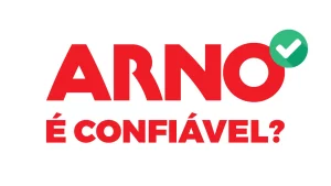 Logo da Arno acompanhada da legenda "É confiável?"