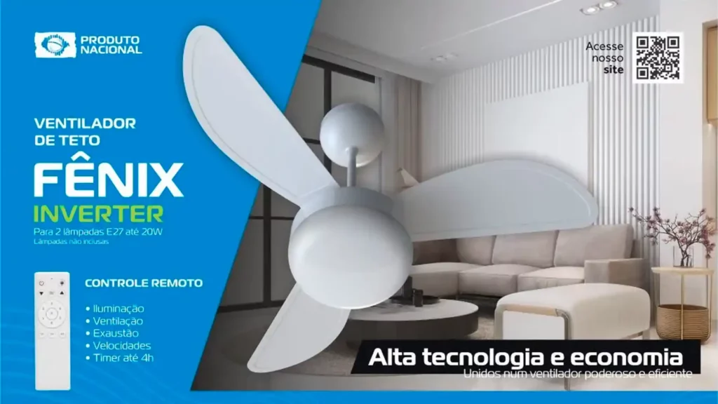 Ventilador de Teto Ventisol Fênix é Bom? Vale a Pena? 4 Banner oficial da Ventisol com informações do Fênix Inverter