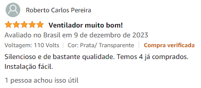 Avalição - Ventilador De Teto Arno Ultimate Prata/ Transparente 220v com controle remoto