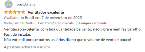 Avalição - Ventilador De Teto Arno Ultimate Prata/ Transparente 220v com controle remoto